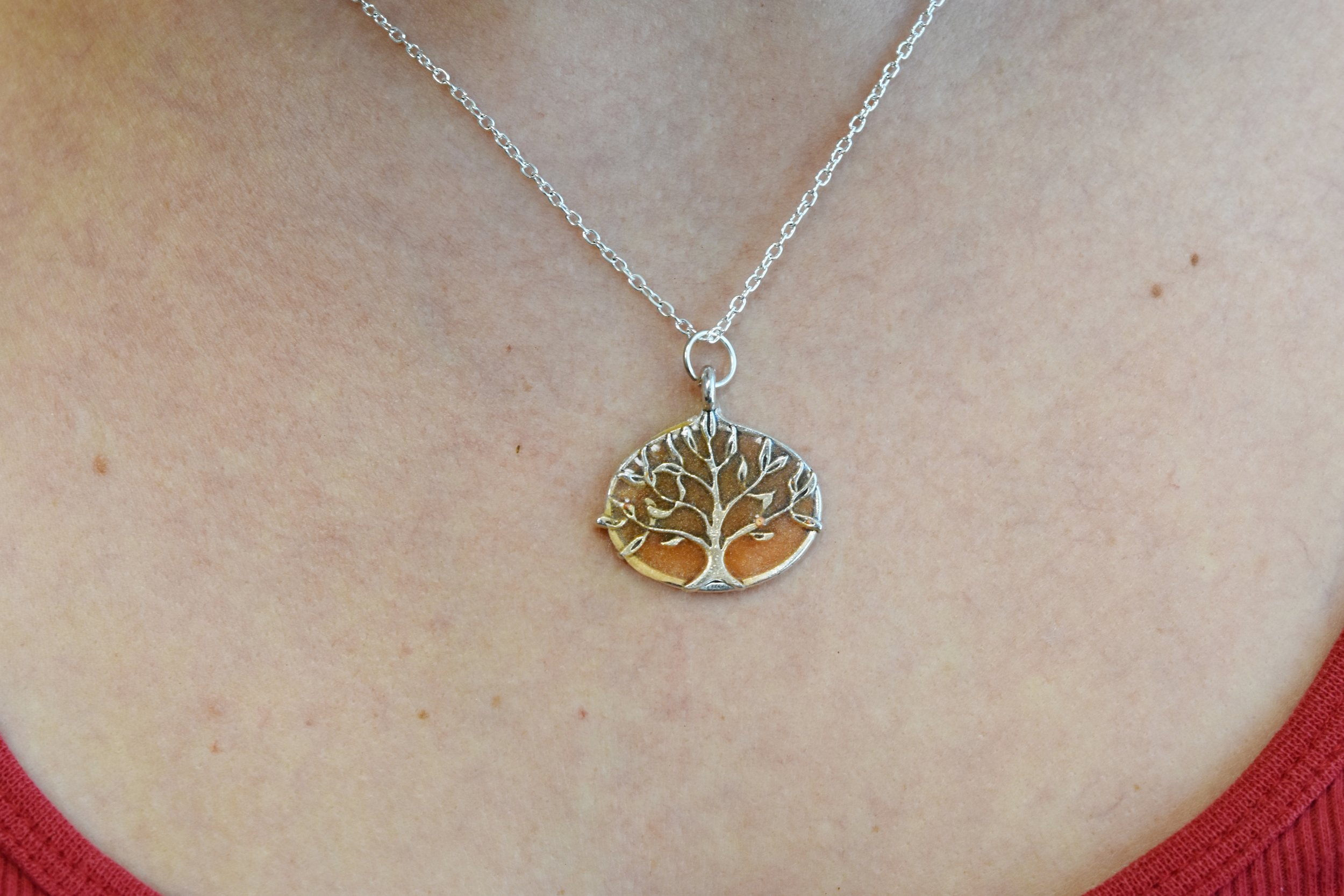 tree of life necklace pendant necklace resin Strong Art Creations