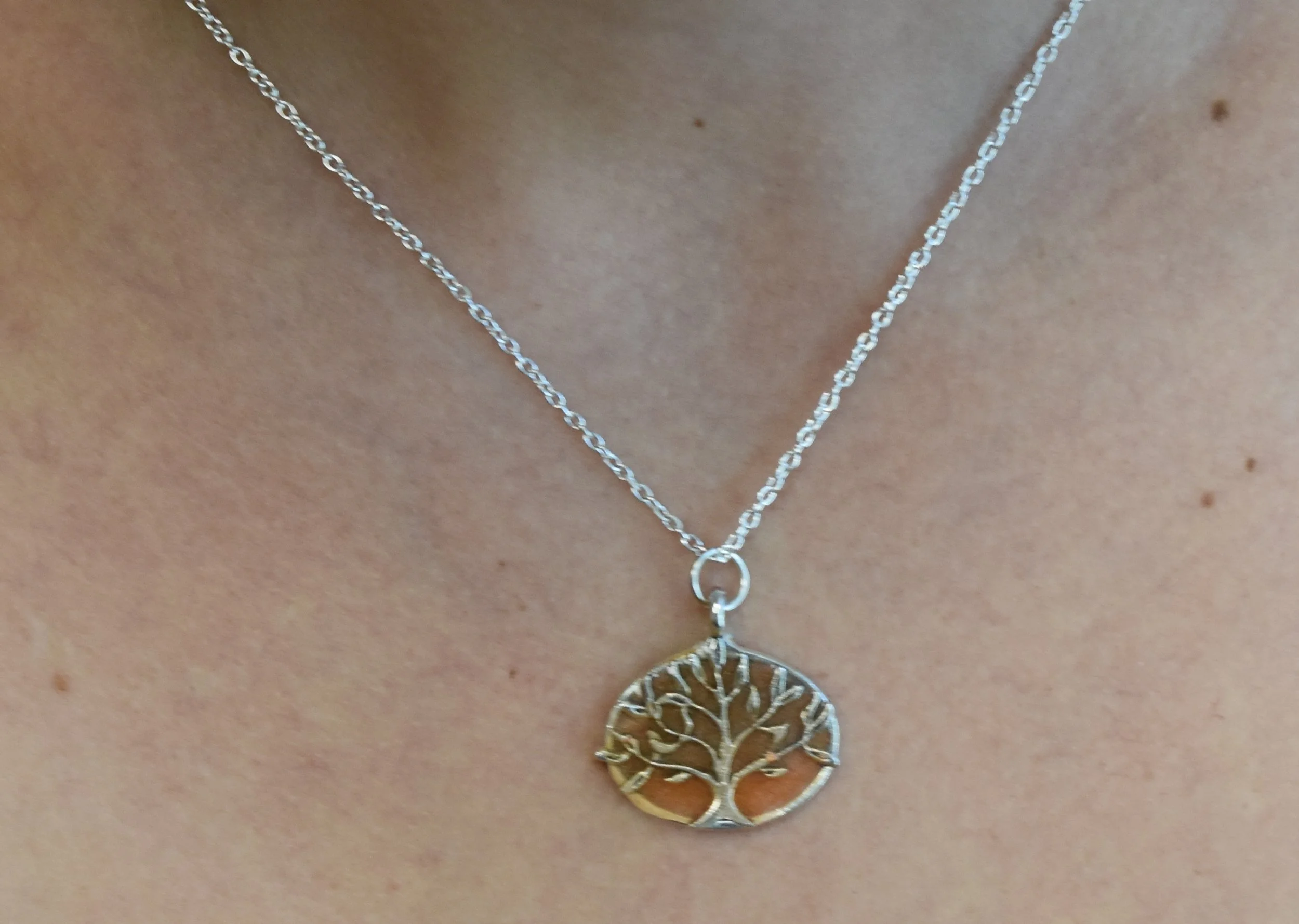 tree of life resin art necklace pendant Strong Art Creations