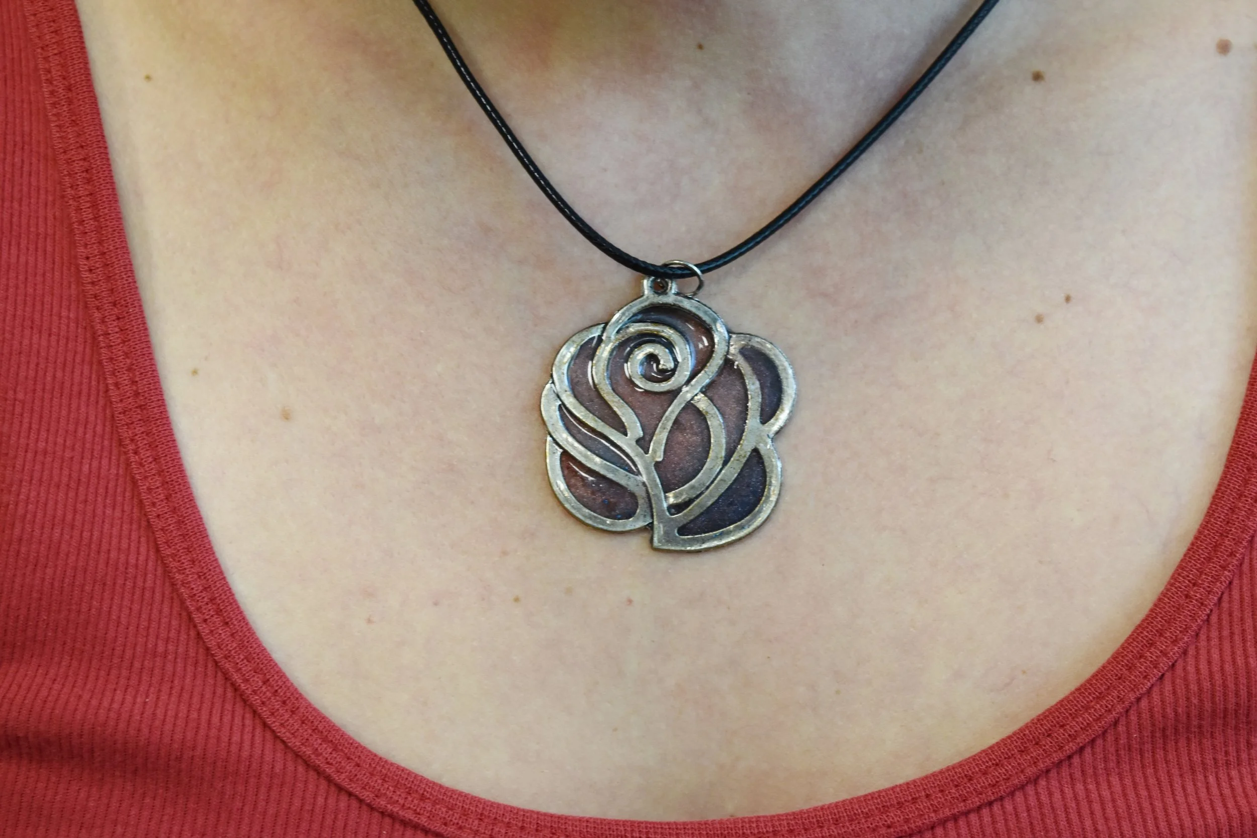 rose pendant necklace art Strong Art Creations