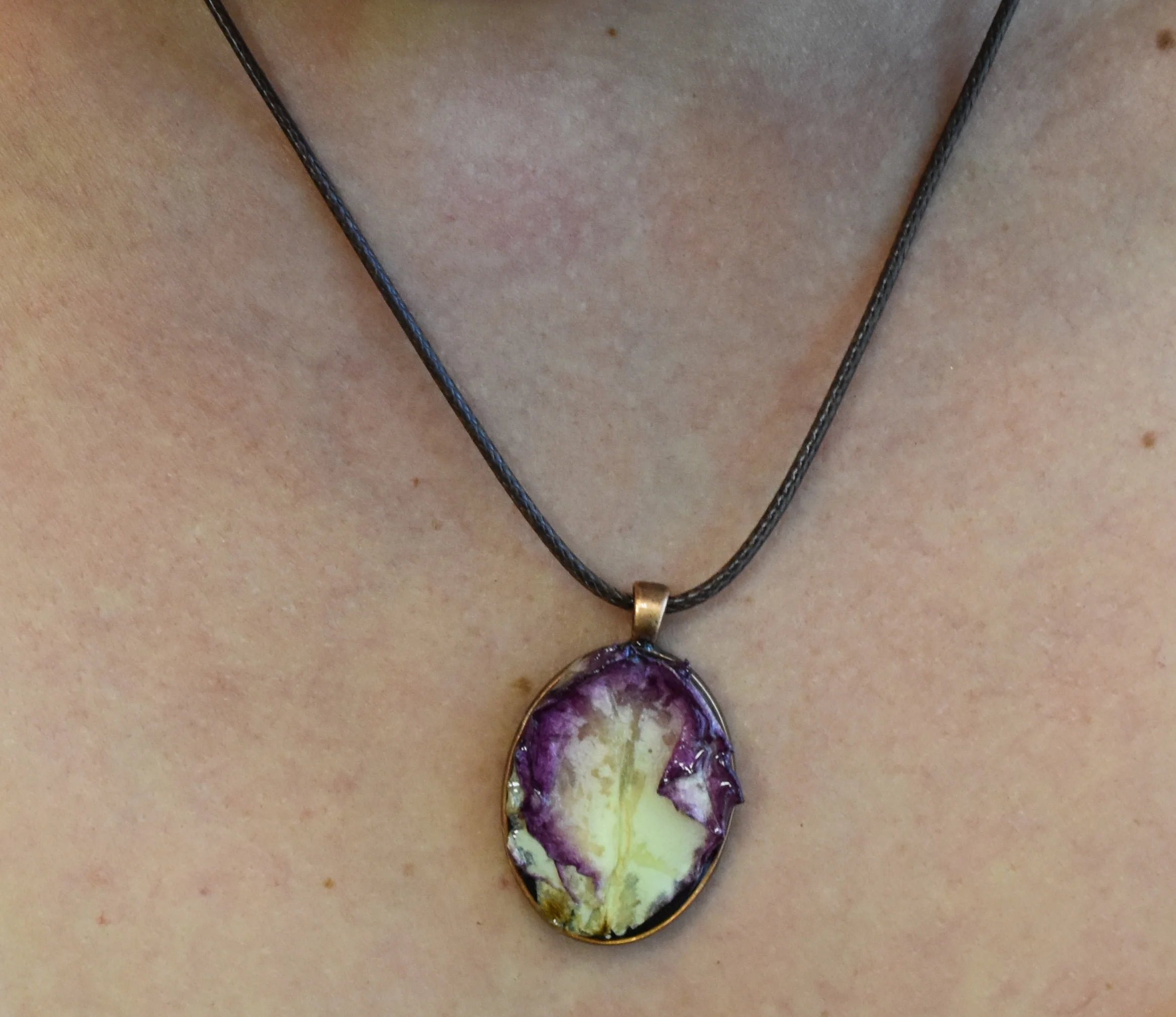 rose petal necklace pendant Strong Art Creations