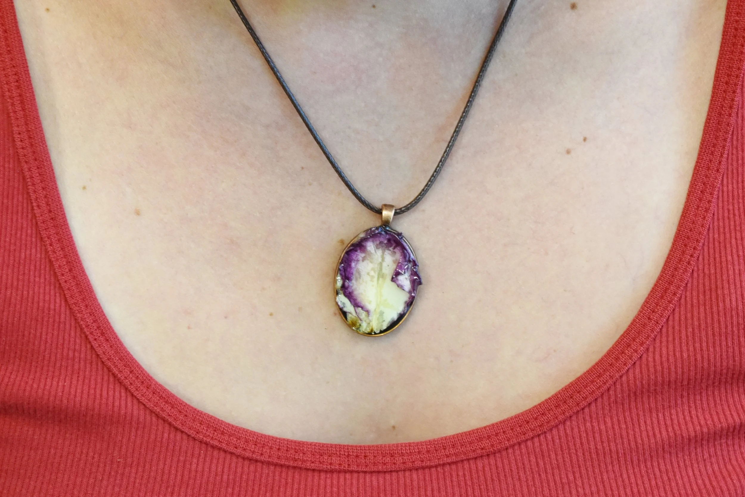 rose petal necklace pendant Strong Art Creations