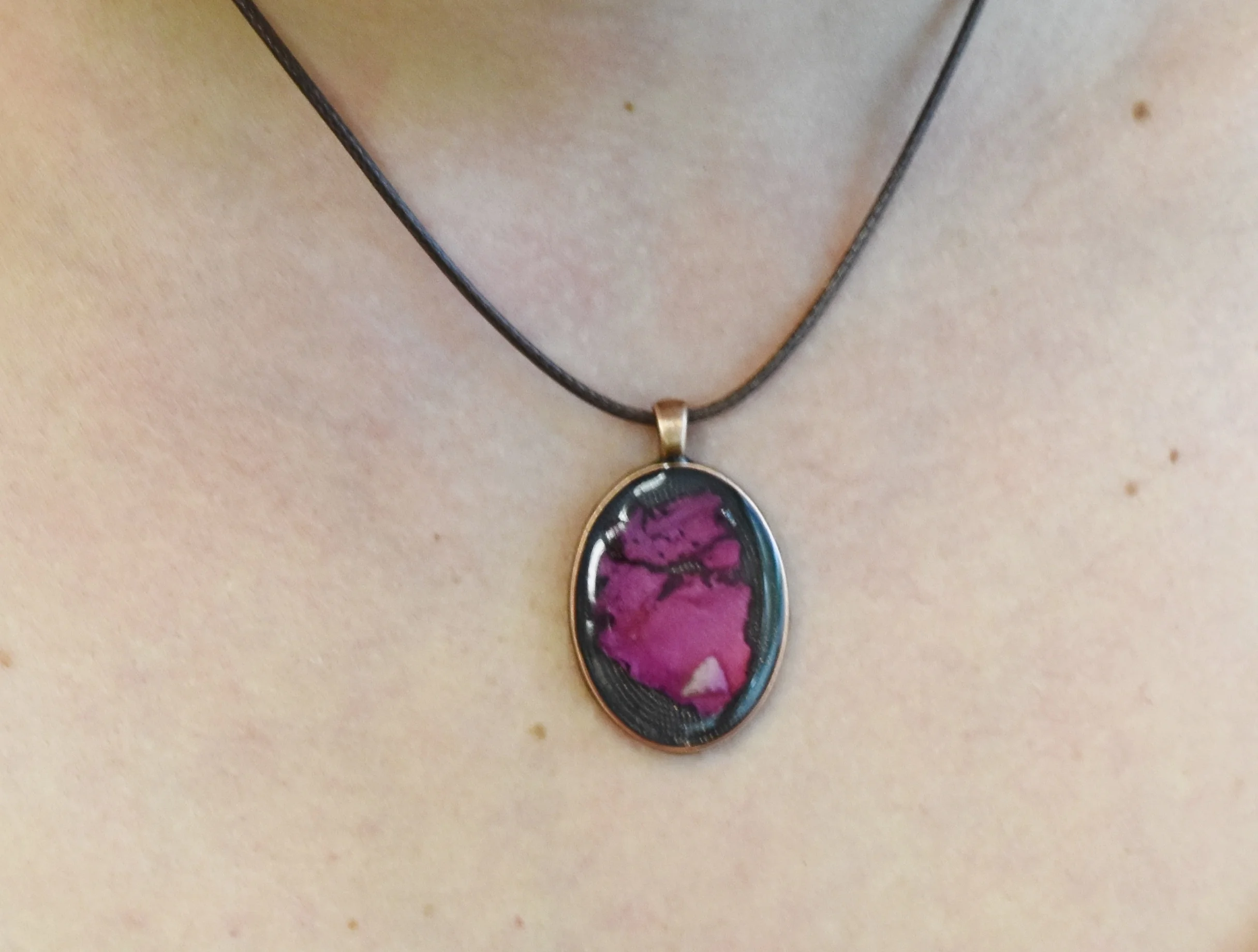 rose petal necklace pendant Strong Art Creations