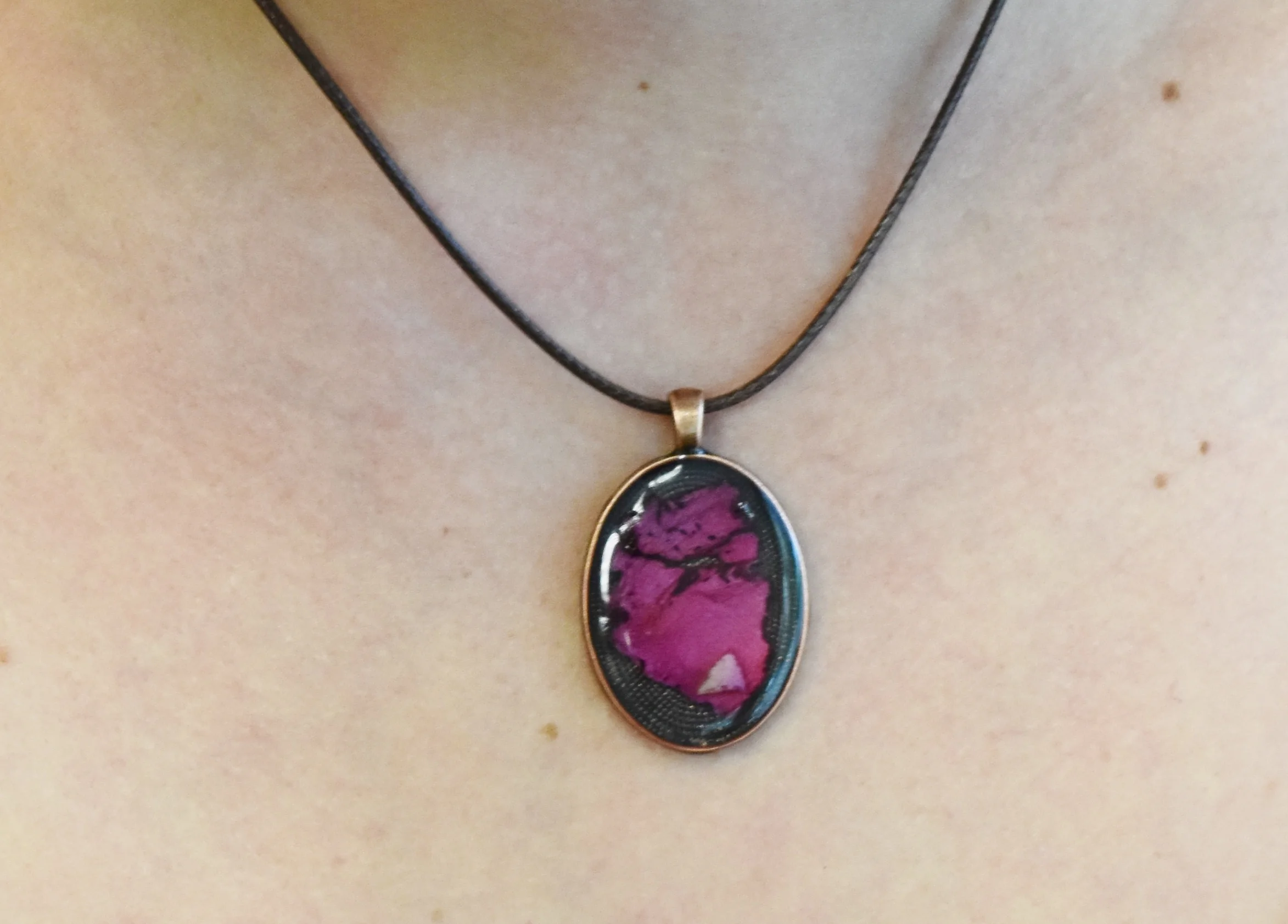rose petal necklace pendant Strong Art Creations