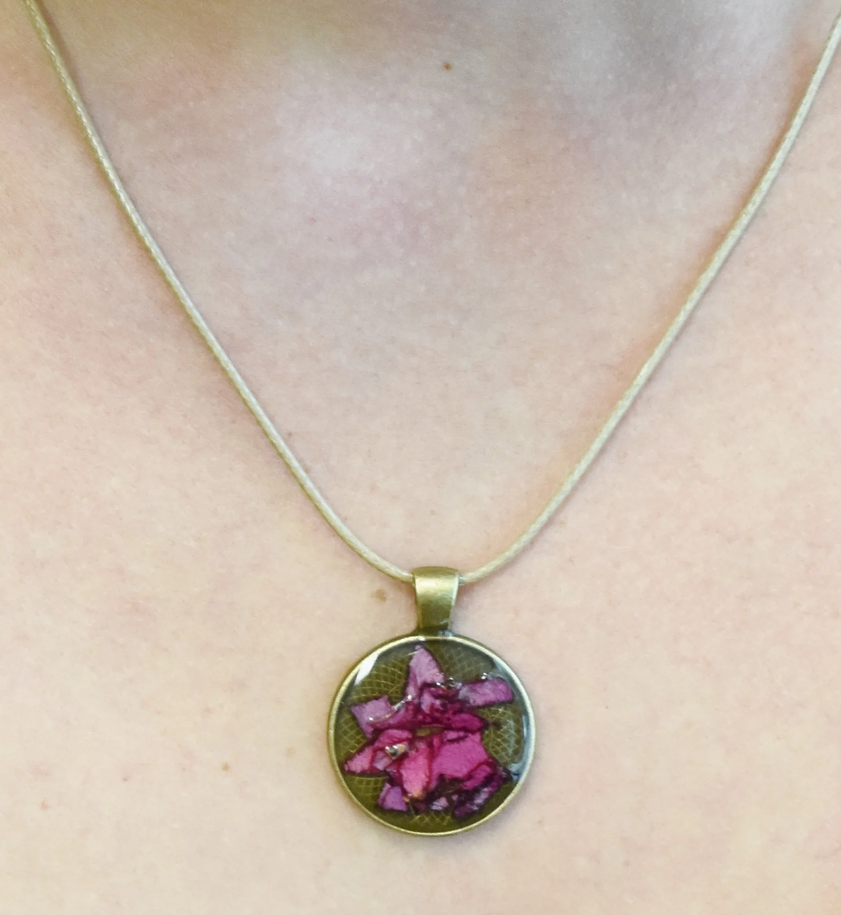 rose petal necklace pendant Strong Art Creations