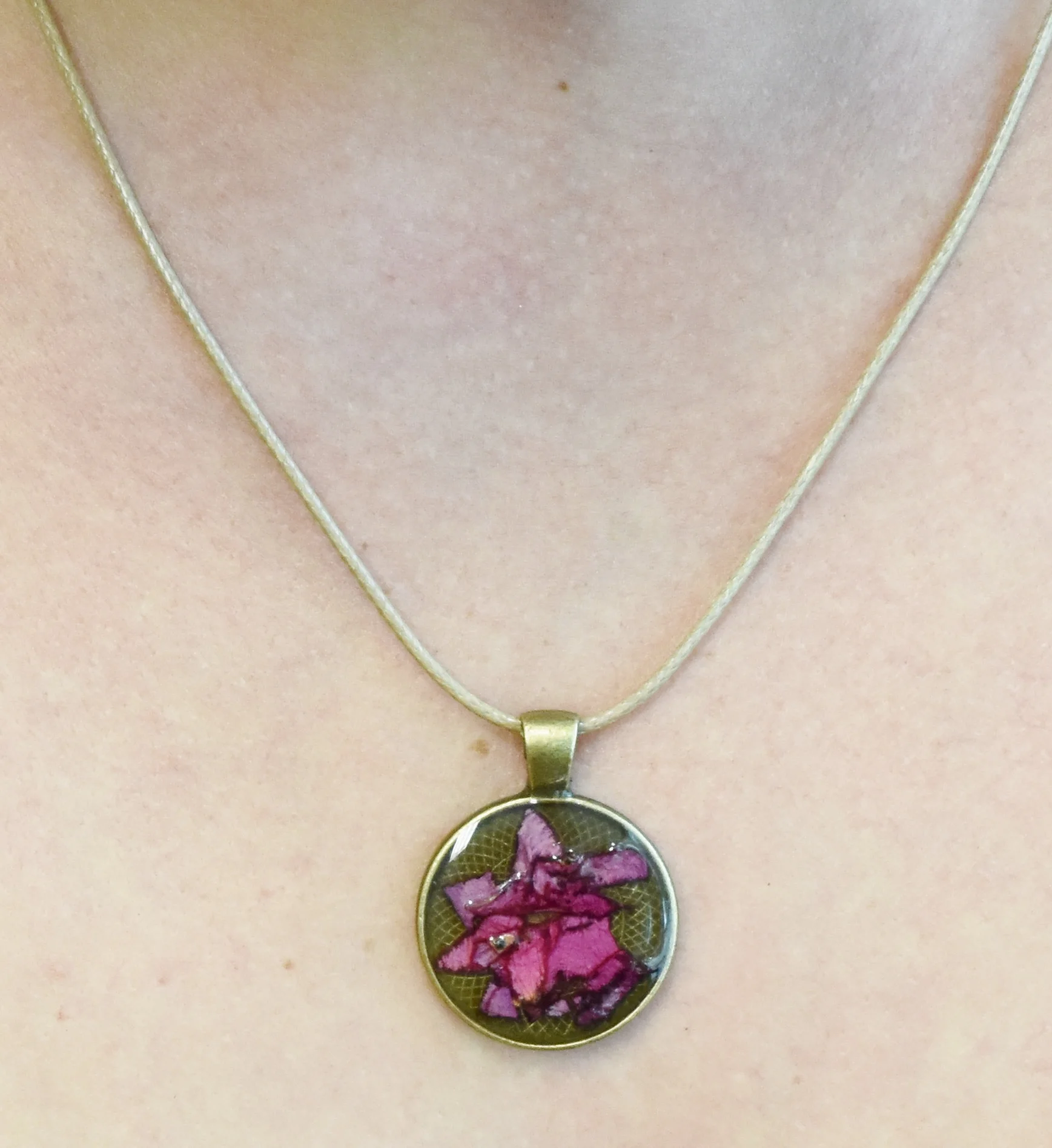 rose petal necklace pendant Strong Art Creations