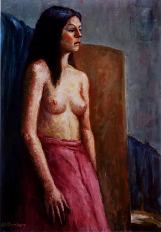 Nude with Pink Skirt