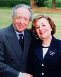 With his wife Lucille