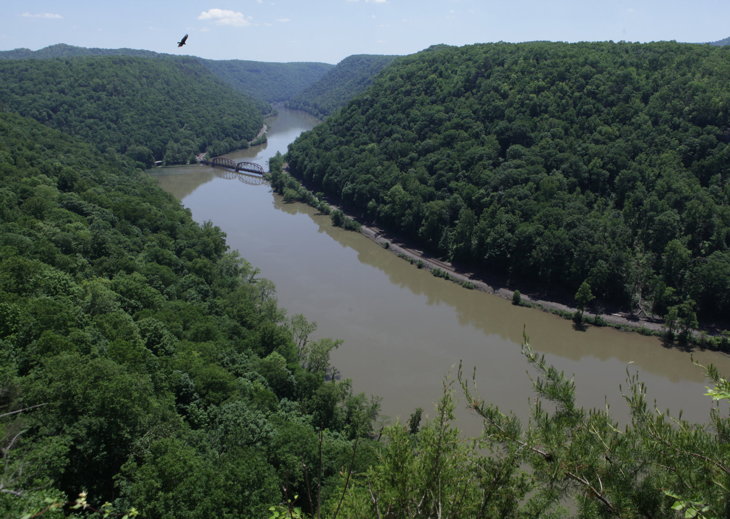 The New River seen from Hawks Nest State Park near Ansted, West Virginia.