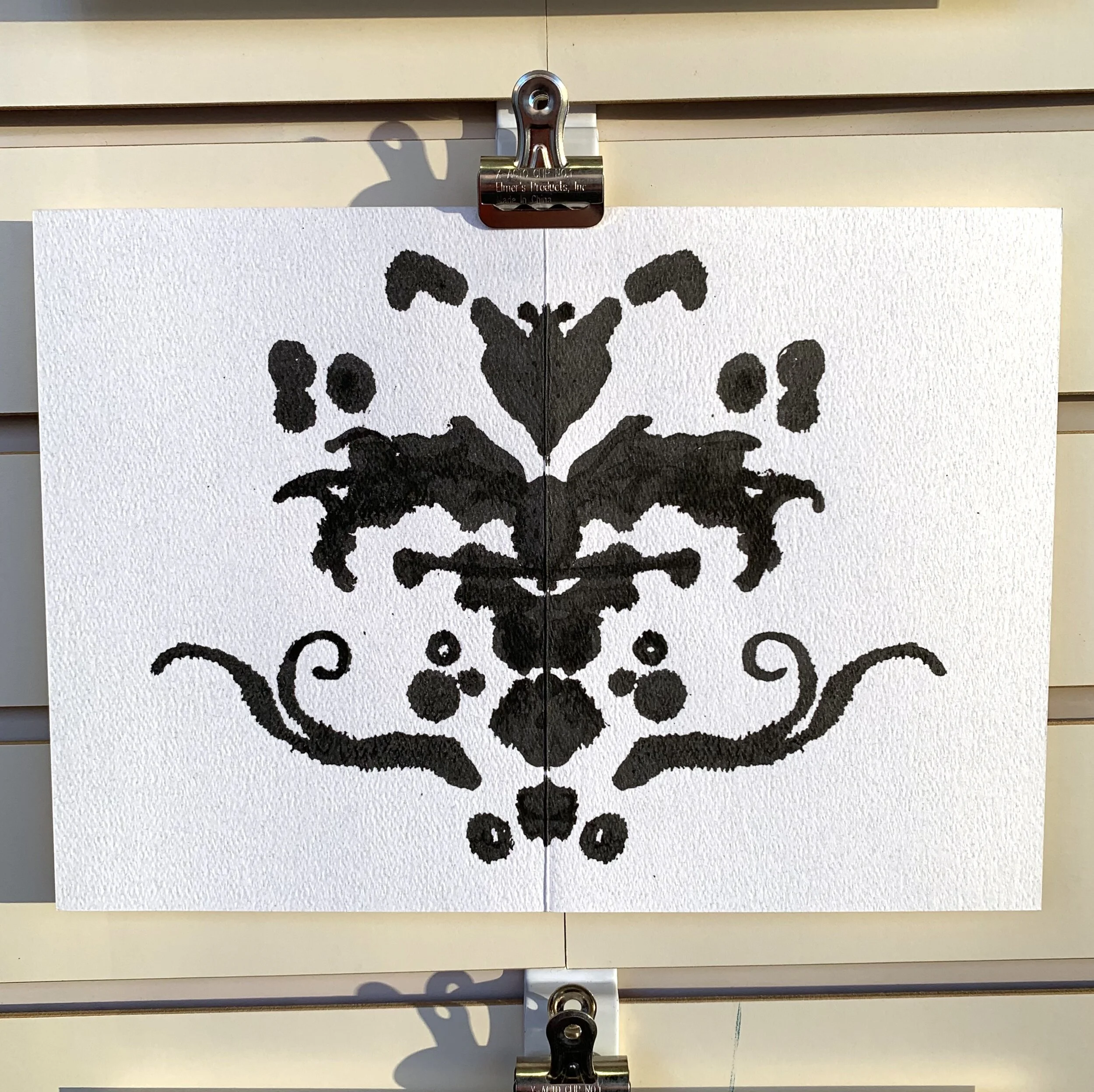 Inkblot Damask #3, Black - 10”W x 7”L