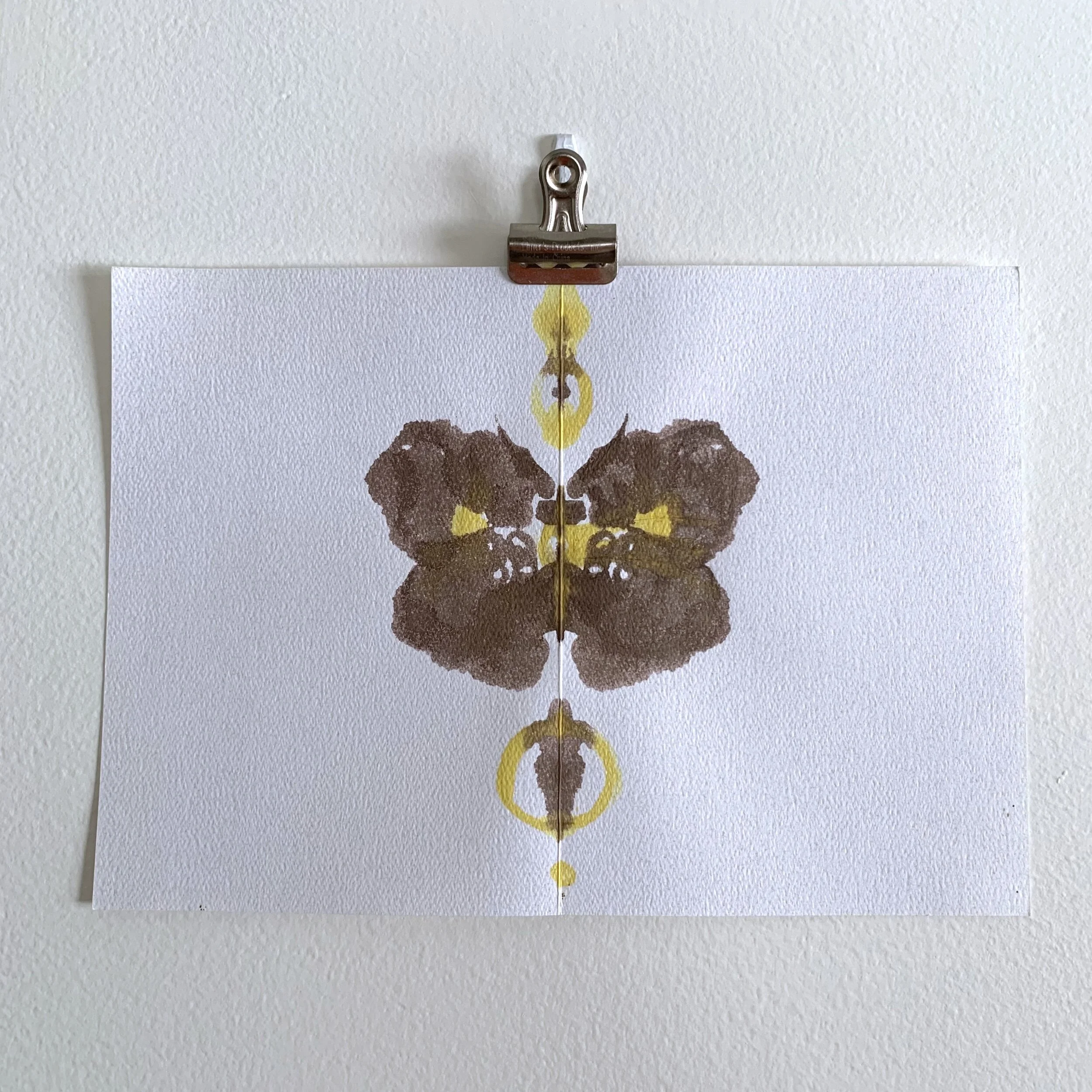Inkblot Butterfly, Brown &amp; Yellow - 10”W x 7”L
