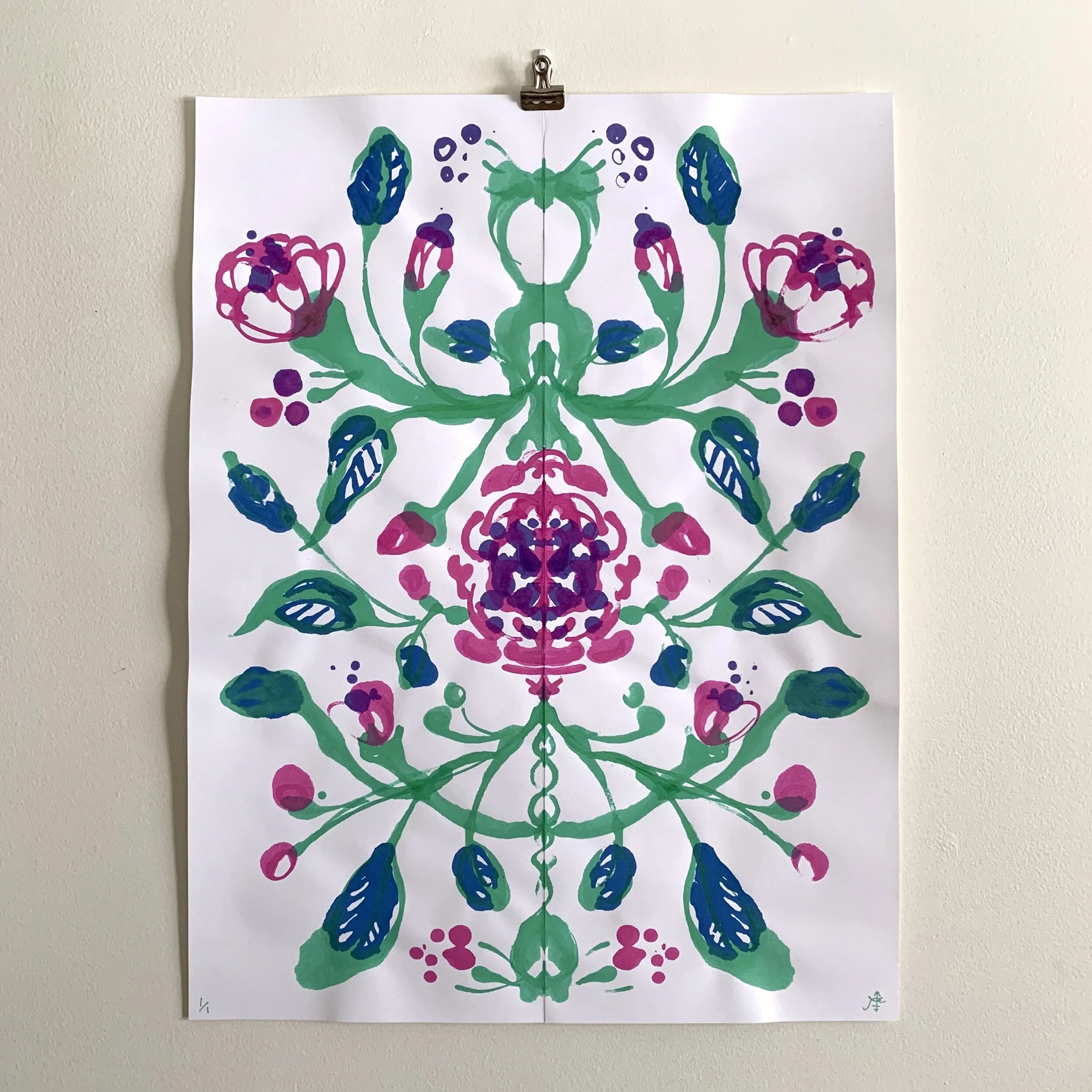 Inkblot Floral - 19”W x 25”L