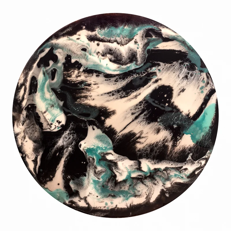 Large Round Resin Painting  SOLD