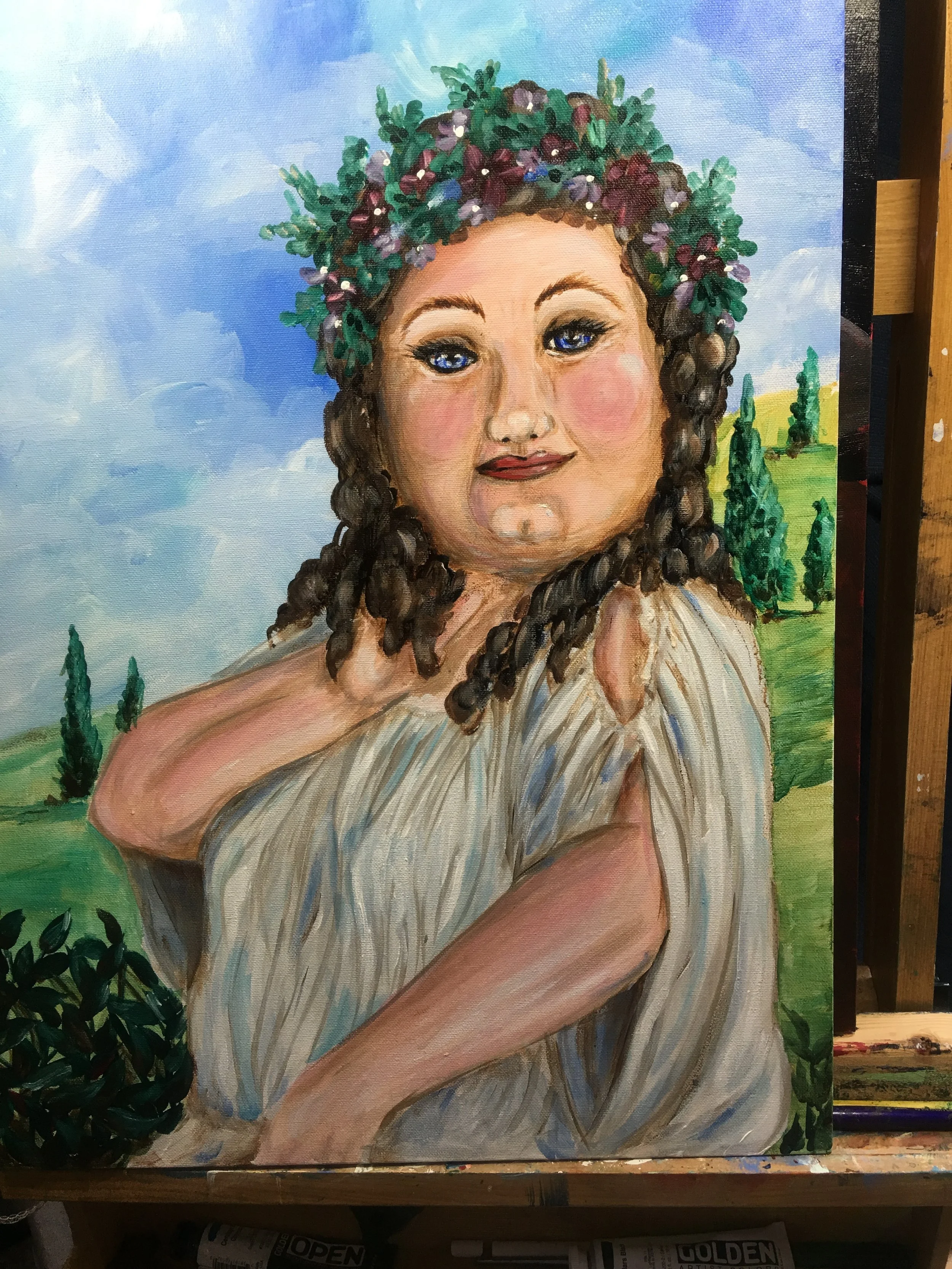 SOLD.   Fat Lady, Original Acrylic Panting