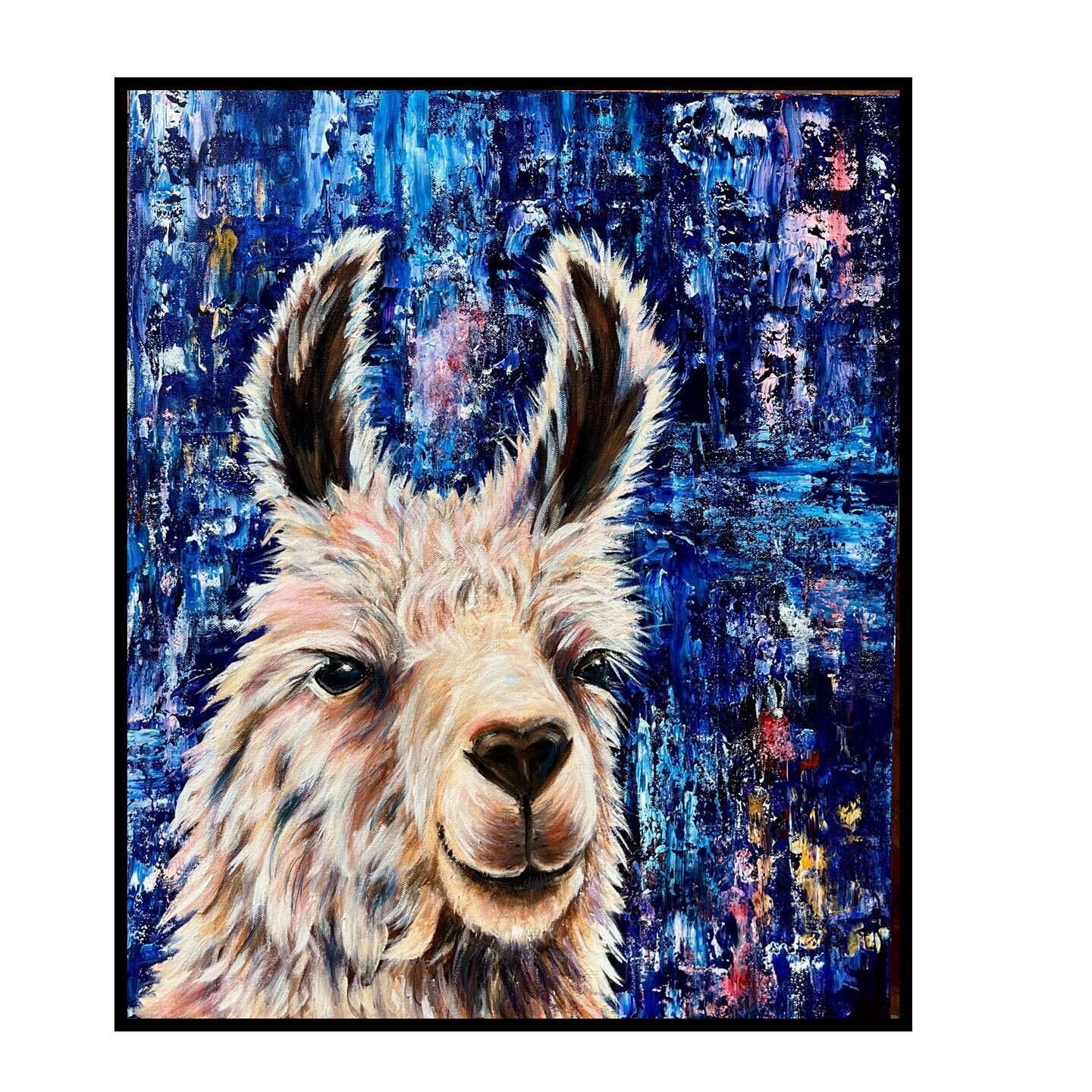 Larry the Llama is 16&rdquo; x 20&rdquo;, acrylic and unframed right now. 

He&rsquo;ll join his friends at @wildharegallery this week. 

Not gonna lie, Larry gave me fits. It was a struggle till the very end. And even the I just said I give up! 😁

