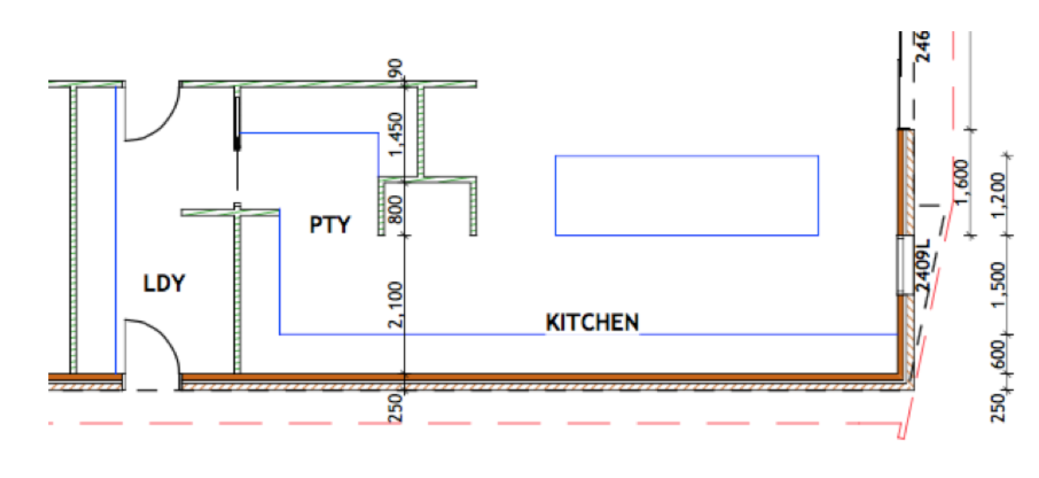 Zephyr + Stone – laundry design where kitchen flows into pantry and then adjoins the laundry