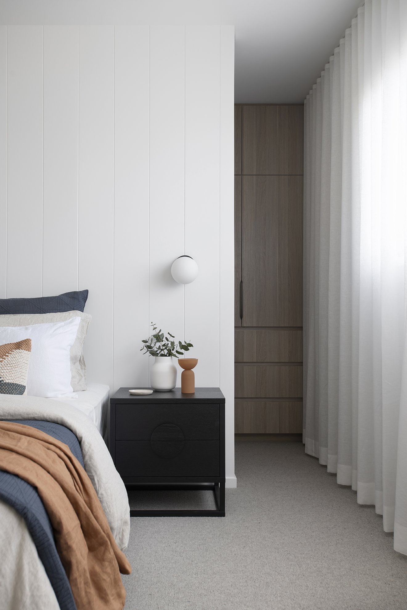 Bedroom with walk in closet in retreat house walk in wardrobe plans and colour scheme
