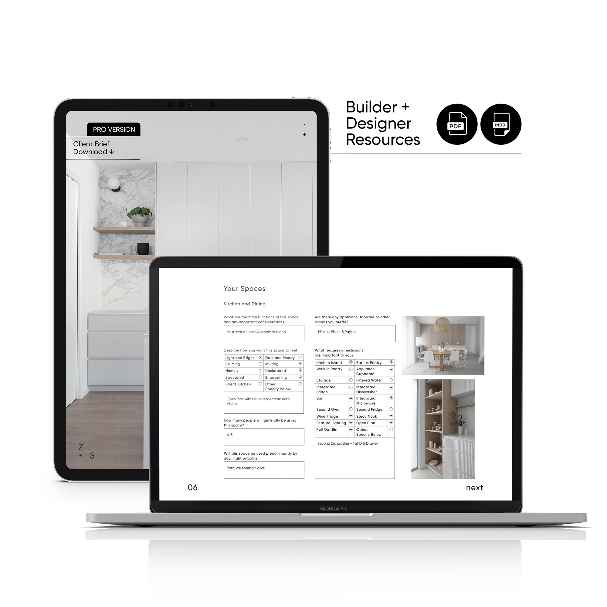 Client Brief Pro Template for builders, interior designers, remodel contractors and trades.