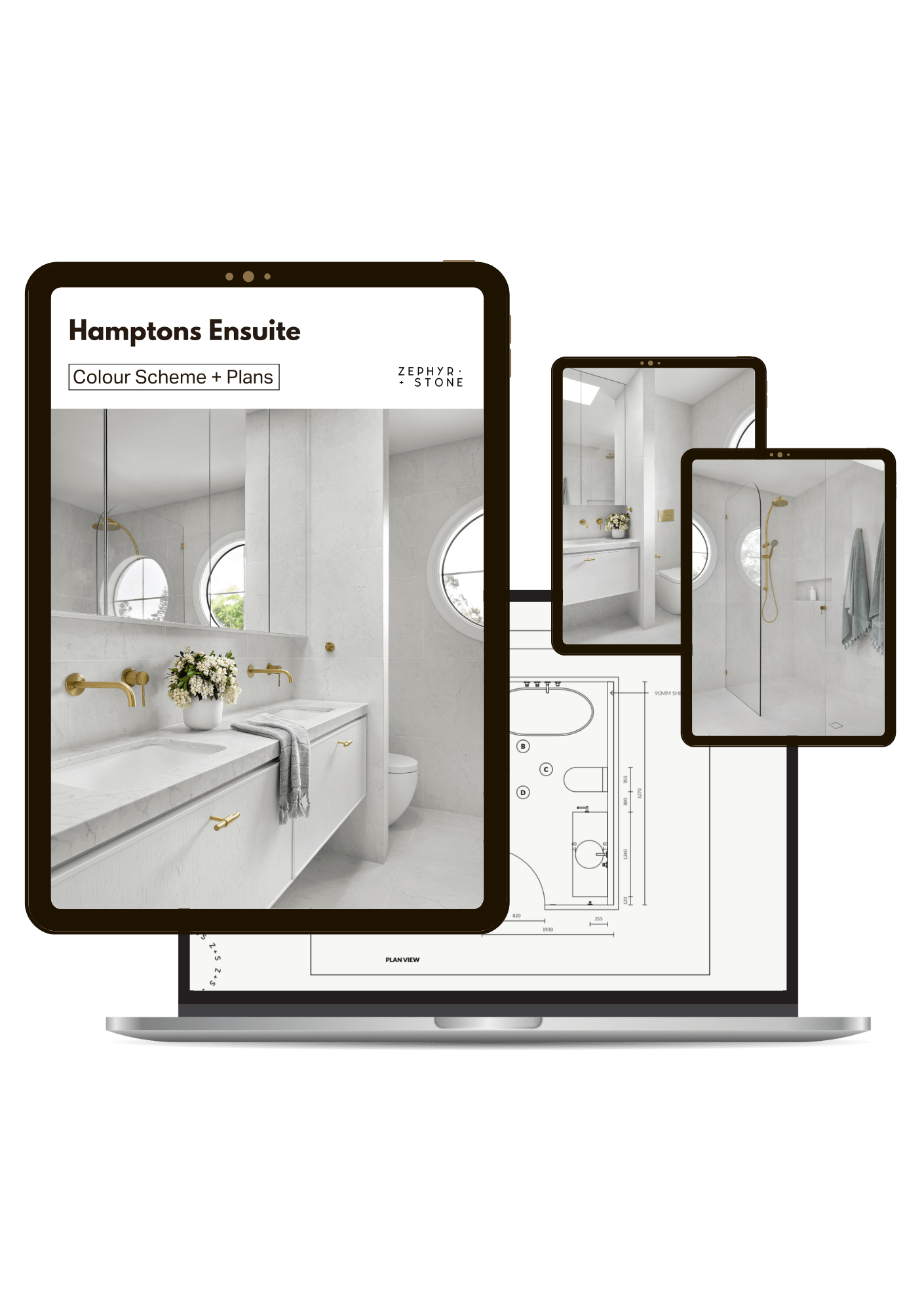 Hamptons ensuite bathroom design ideas with white shaker cabinets for bathroom remodel
