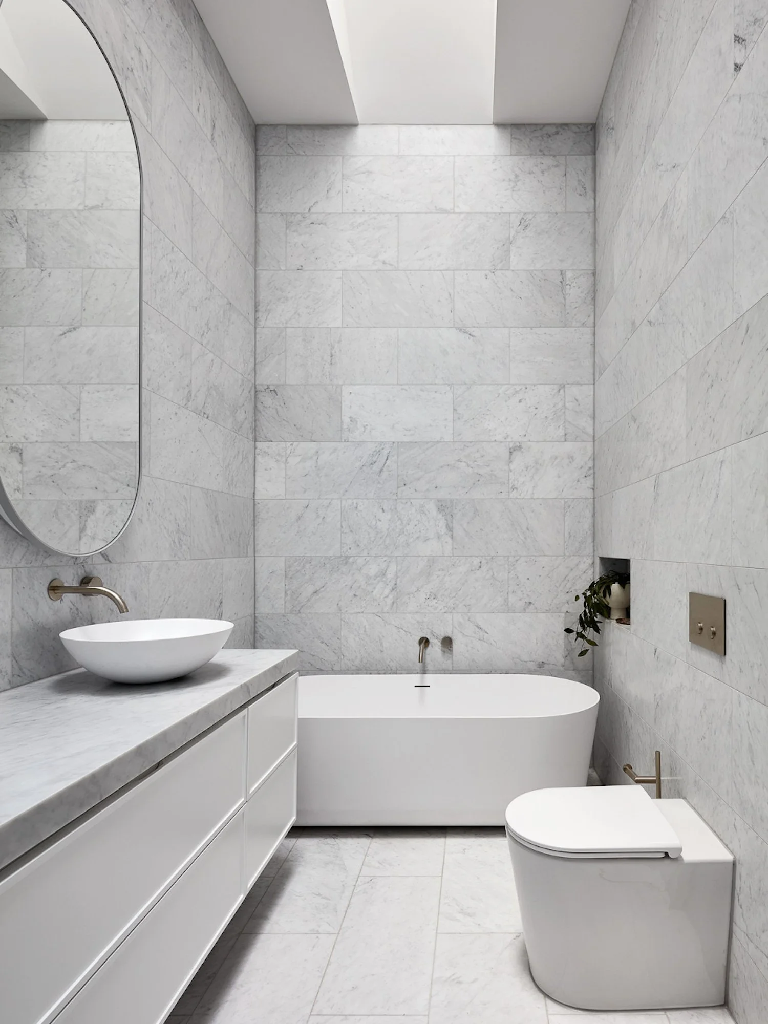 White And Grey Small Bathroom
