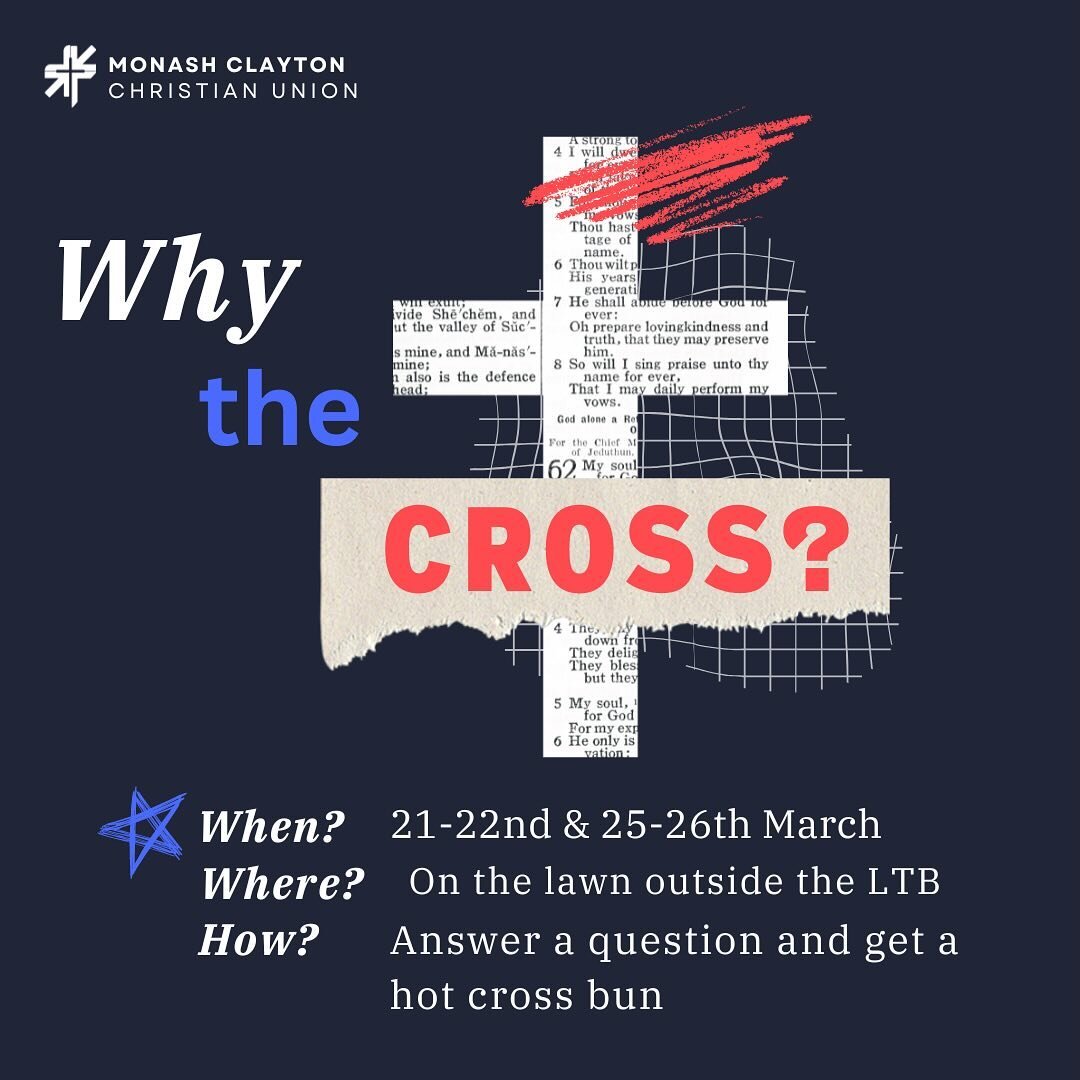 WHY THE CROSS

Do you love Easter? Do you love telling people about the real reason behind it (spoilers: the cross is pretty important!)? Do you love eating hot cross buns? Then come along to Why the Cross!

What is it?
The Why the Cross stall is run