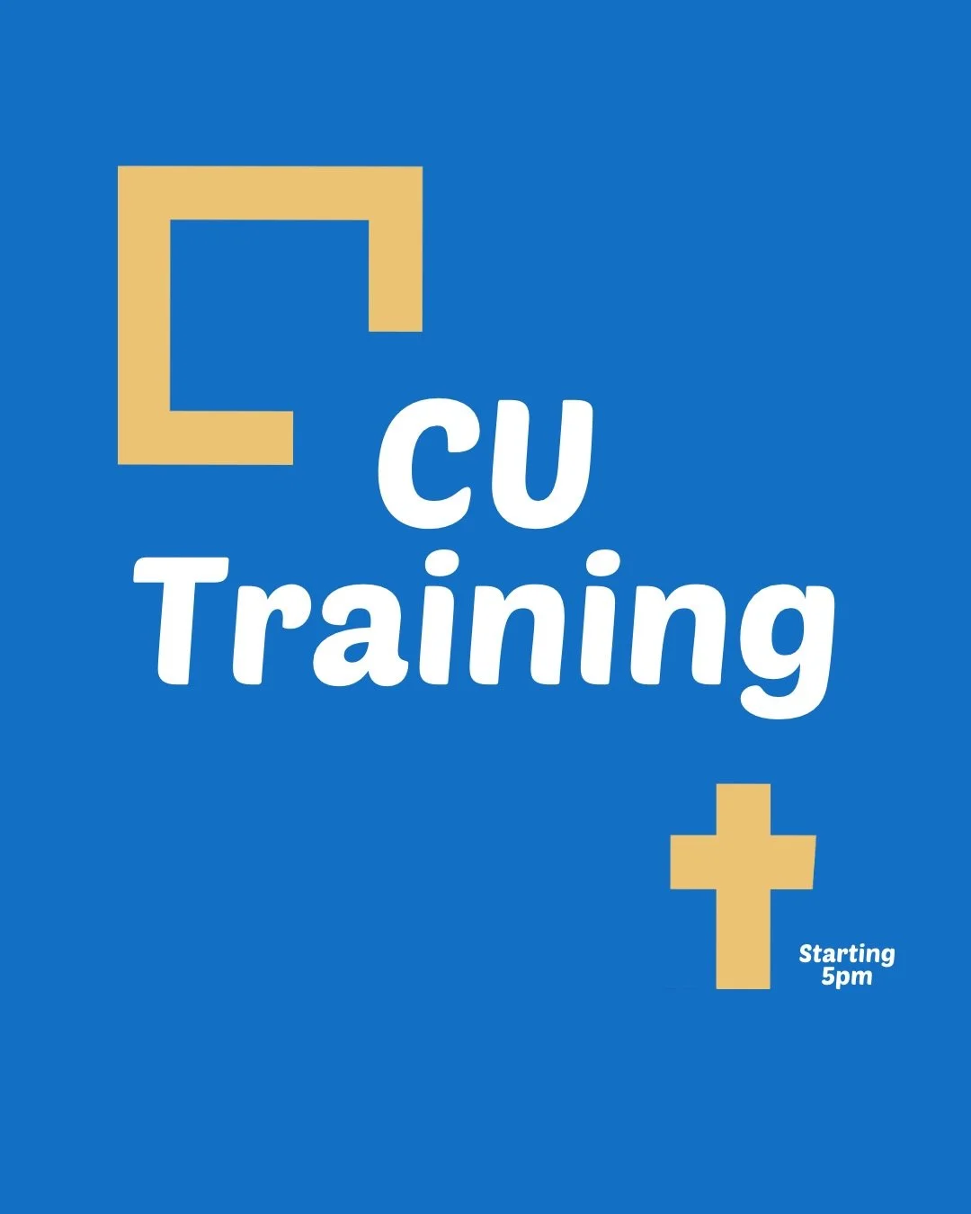 CU Training is starting up in Week 4! 

Such an incredible opportunity to dive deeper into specific topics, growing more in our knowledge of God and how to best share the message of his gospel on Campus. These will run before Hub until the end of Sem