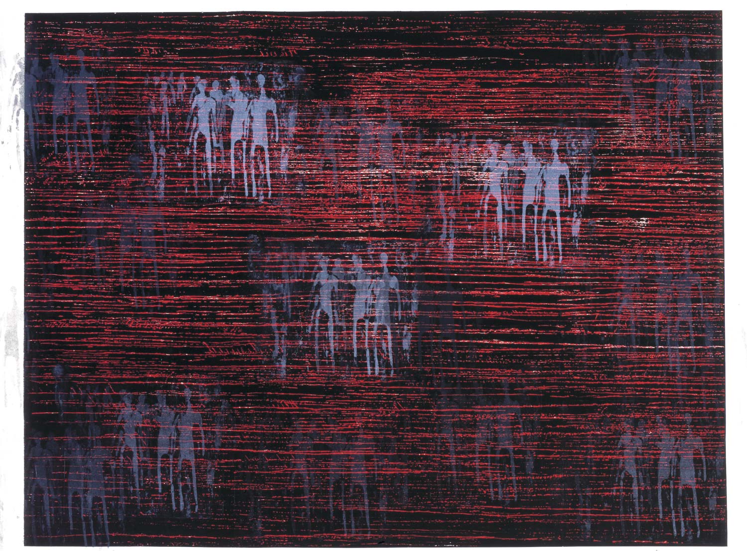 Passage du temps. drypoint intaglio, relief print and etching, 78,5 x 106 cm