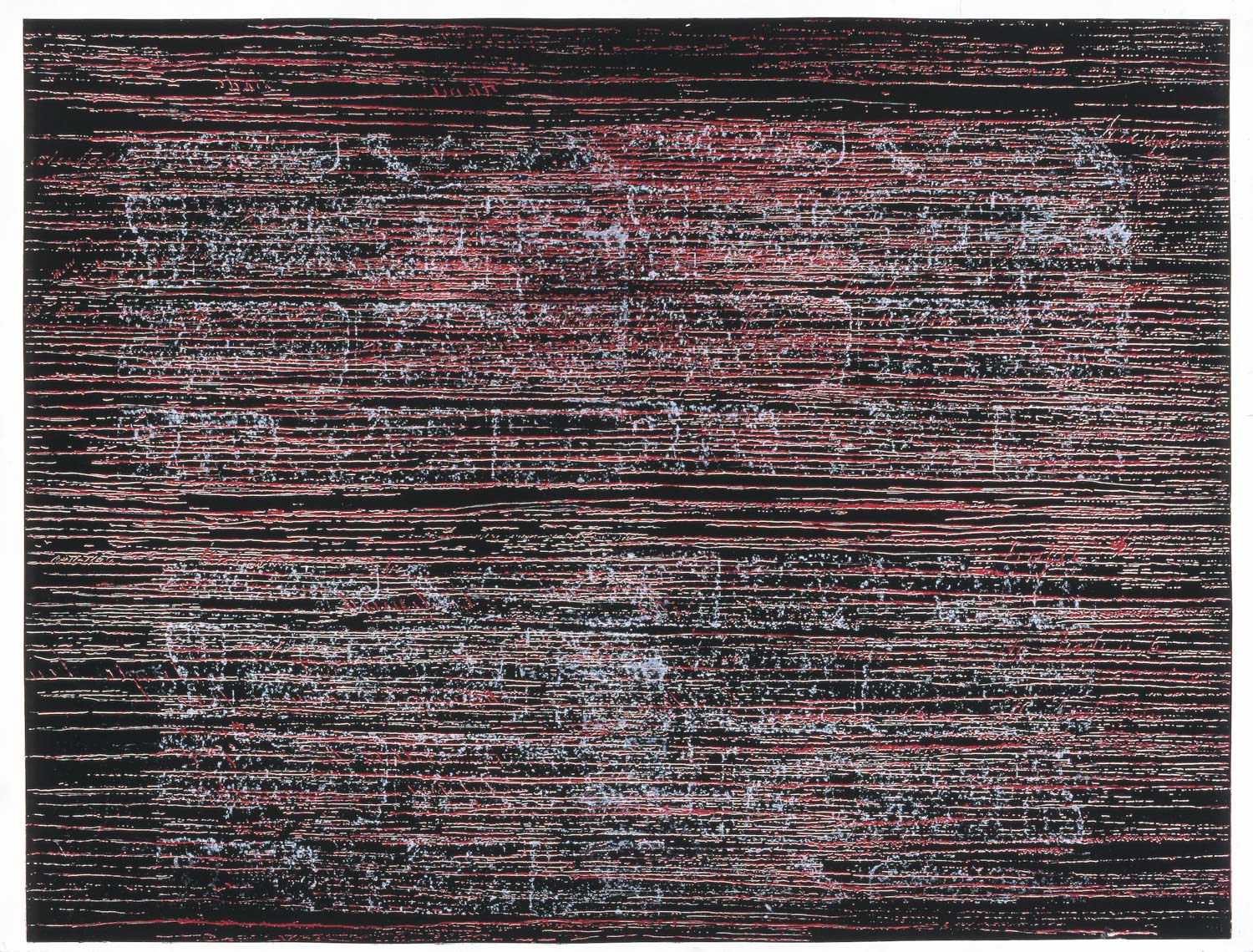 S'etablir. drypoint intaglio, relief print and screenprint, 78,5 x 106 cm