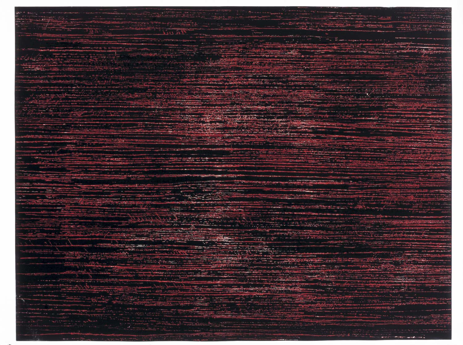 Les mots et leur contexte. Drypoint intaglio and relief print, screenprint, 78,5 x 106 cm