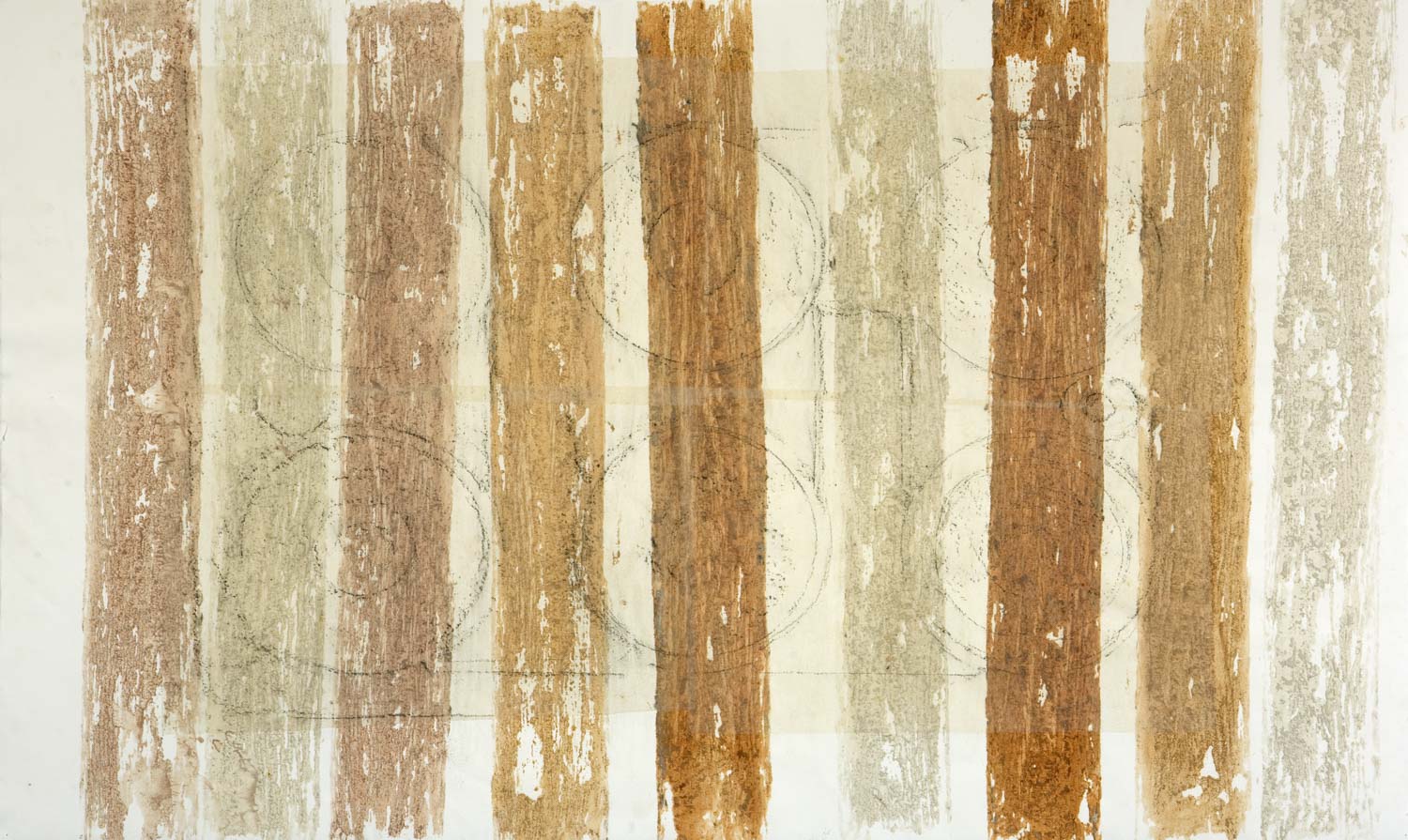 Murray Cottage II . relief print with clay and frottage, 75 x 114 cm
