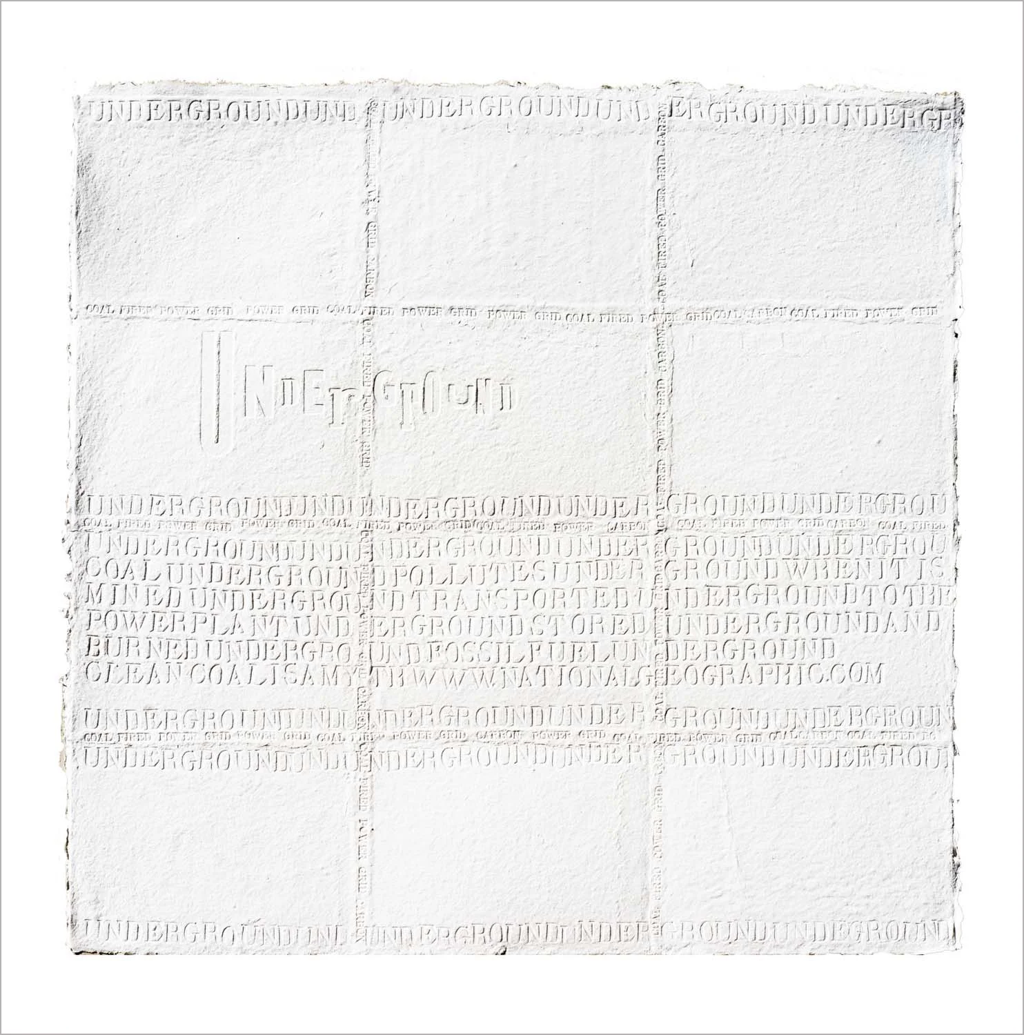 Underground . de-bossing, 90 x 90 cm