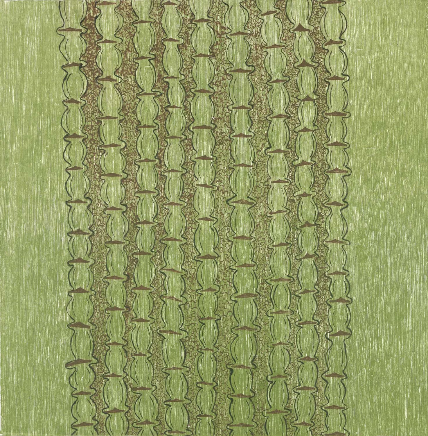 Casuarina, she oak . drypoint and woodblock print, 90 x 60 cm