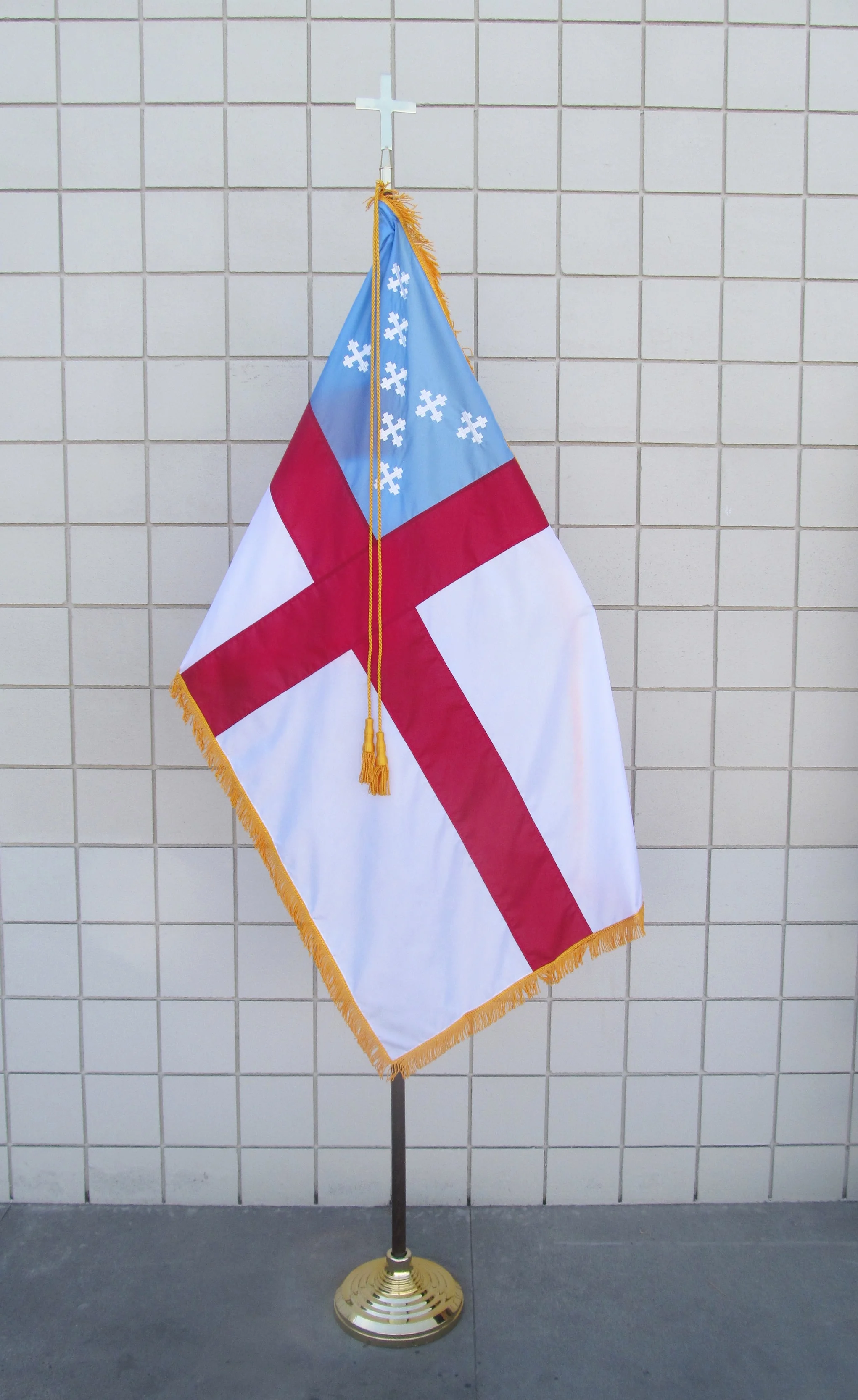 Copy of Episcopal 3 x 5ft Nylon Fringed Flag Set With 8ft Oak Wood Pole