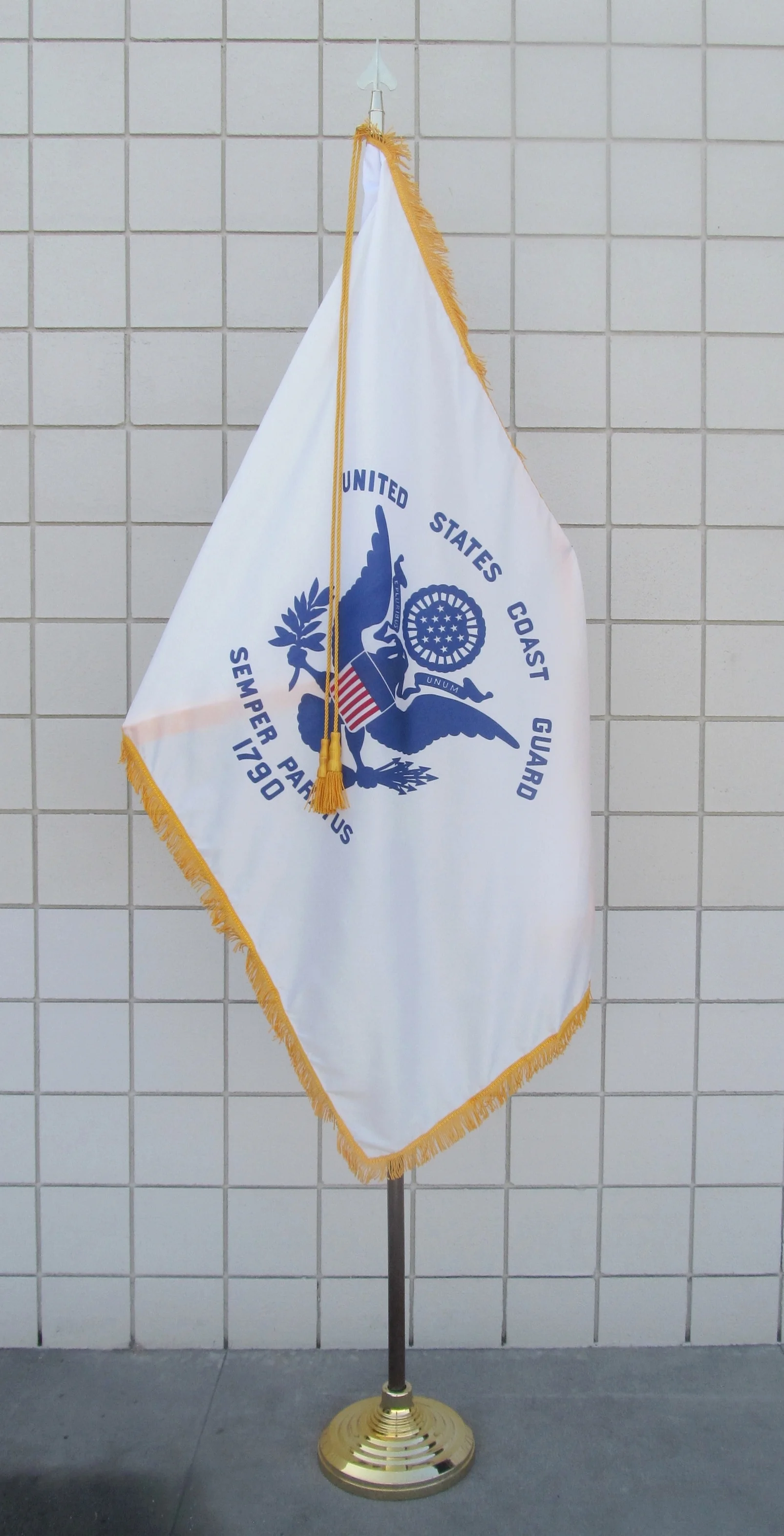 Copy of Coast Guard 3 x 5ft Nylon Fringed Flag Set With 8ft Oak Wood Pole