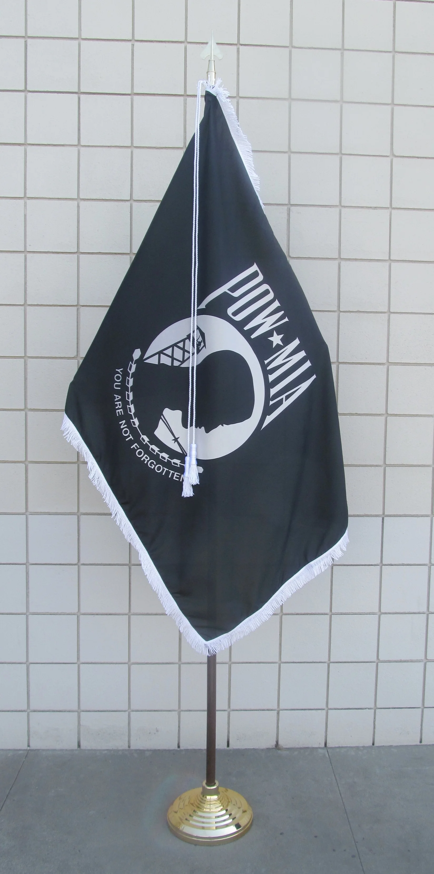 Copy of POW-MIA 3 x 5ft Nylon Fringed Flag Set With 8ft Oak Wood Pole (Copy)