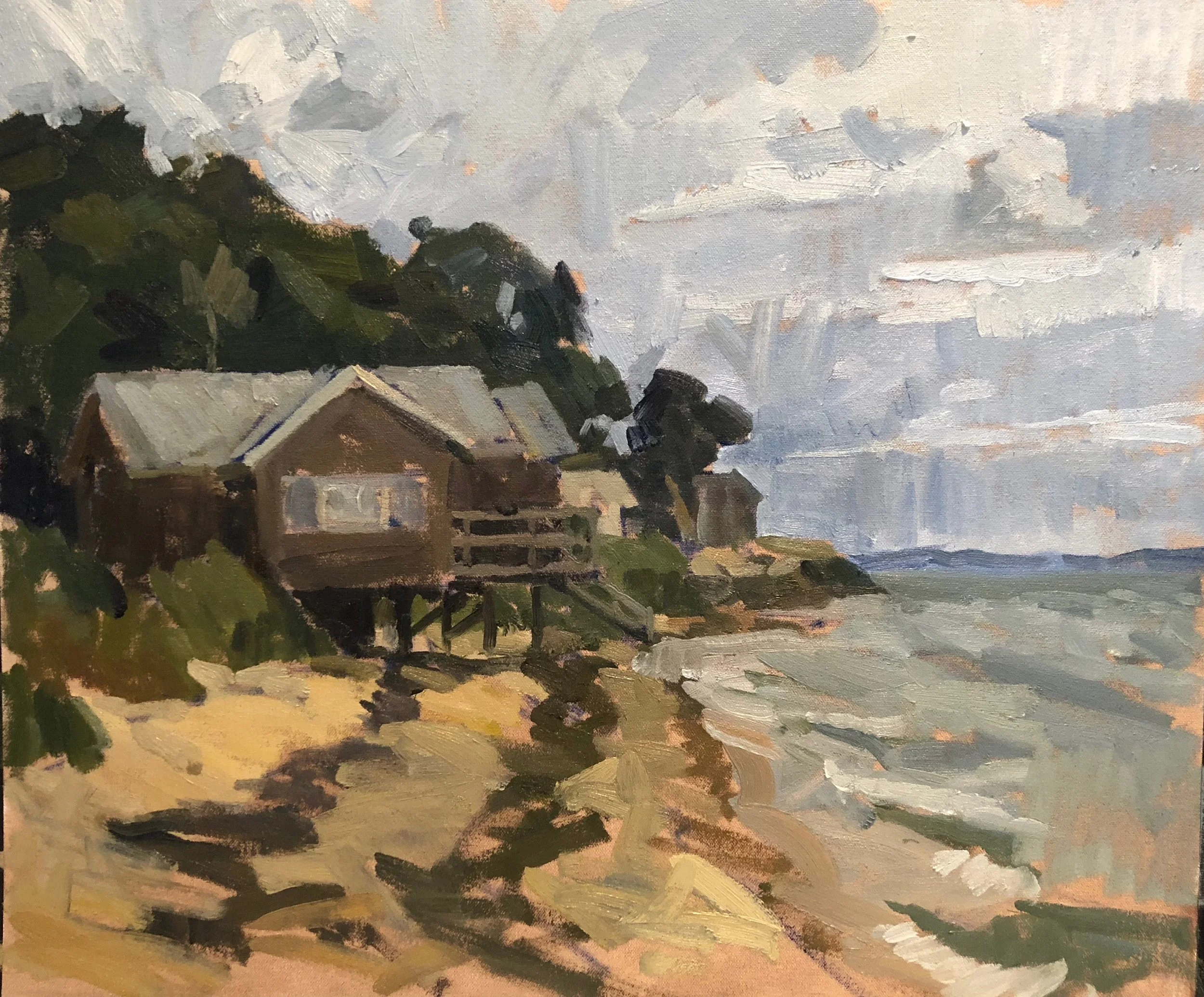 Grey day, house on stilts
