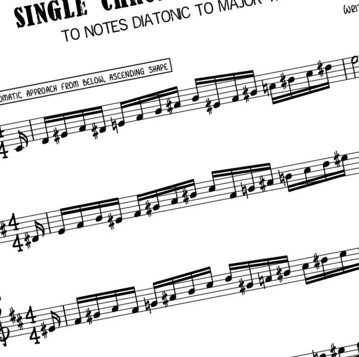 Chromatic Approach Exercises in D major