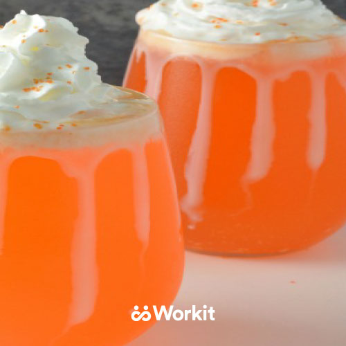 orange cream soda drink with topped with whipped cream