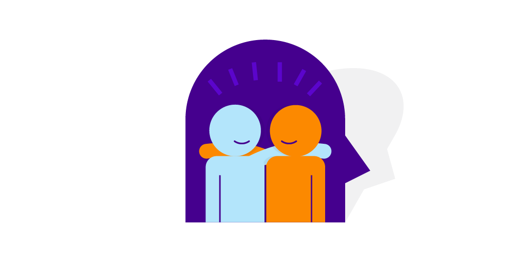 two friends together illustration