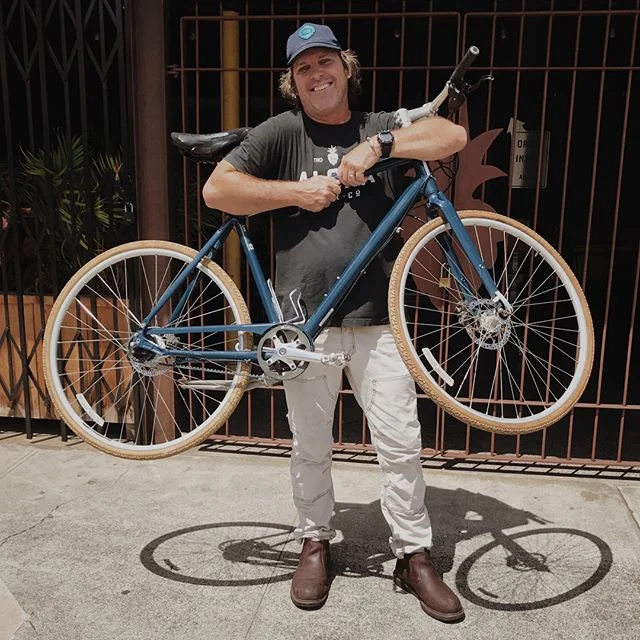 Not since Pee Wee Herman has a guy been so happy about retrieving a stolen bike. Thank you to everyone who took part in the recovery efforts, especially those who referred us to Kendall of Crosstown Couriers- he really does find 'em all. Racks, fenders, seat, and handlebars didn't make it back, but we'll get it back to its former glory. Kendall enjoyed the reward with friends this weekend at Malaekahana. #FoundDavesBike