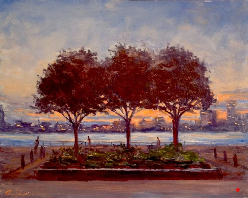 Three Tree Dusk, 16 x 20, oil on canvas .jpg