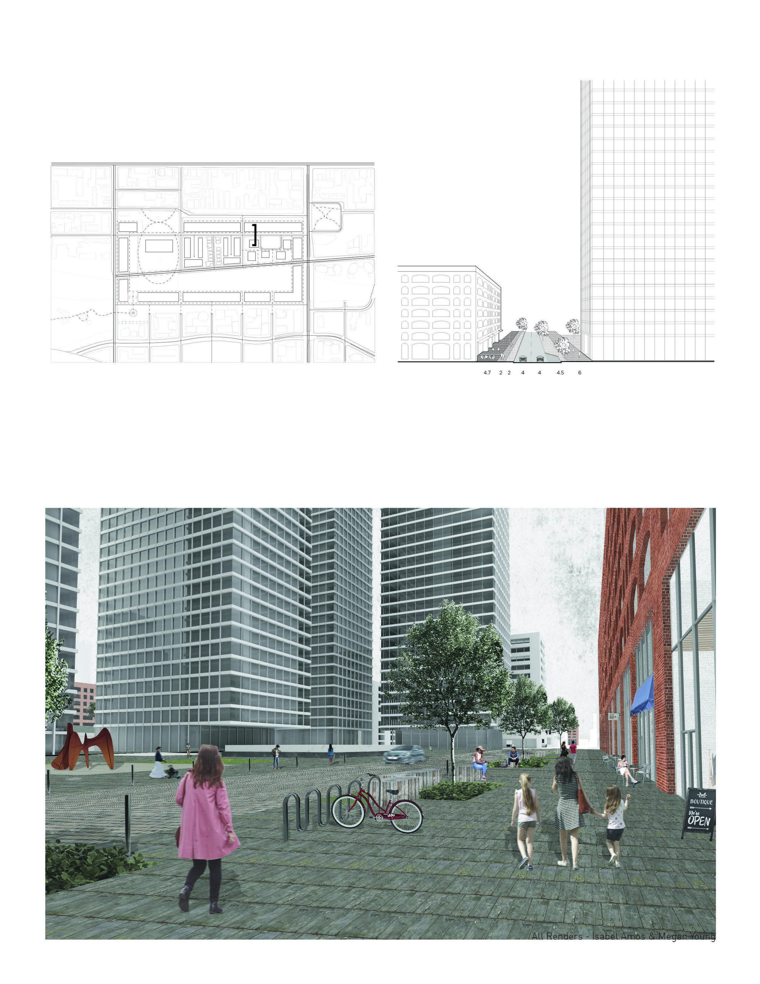 Renders: Isabel Amos &amp; Megan Young, Diagrams: Isabel Amos
