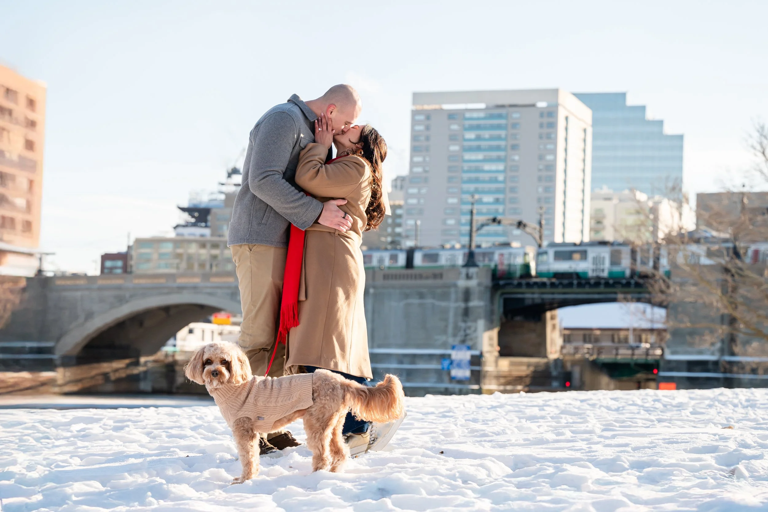 Boston winter proposal photography