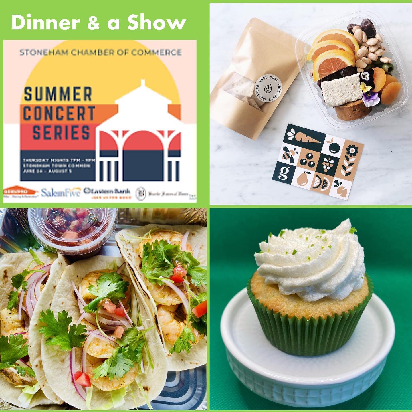 Thrilled to be a part of this week&rsquo;s summer concert hosted by @stoneham_chamber with The Strumps!

Have dinner and a show featuring:
🌟 Locally sourced grazy boards by @get.grazy 
🌟 Tequila-Lime Shrimp Taco dinner by Stoneham&rsquo;s own @chef