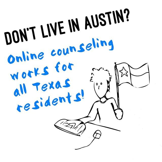 Follow a therapist that you connect with, but live in another city? No problem! As long as the therapist has a license in your state, you can see them! If you live in Texas and are seeking some help, DM me and we can set up a free consultation