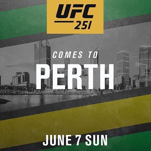 Just announced! #UFC251 is coming to Perth this June at RAC Arena! Get ready!