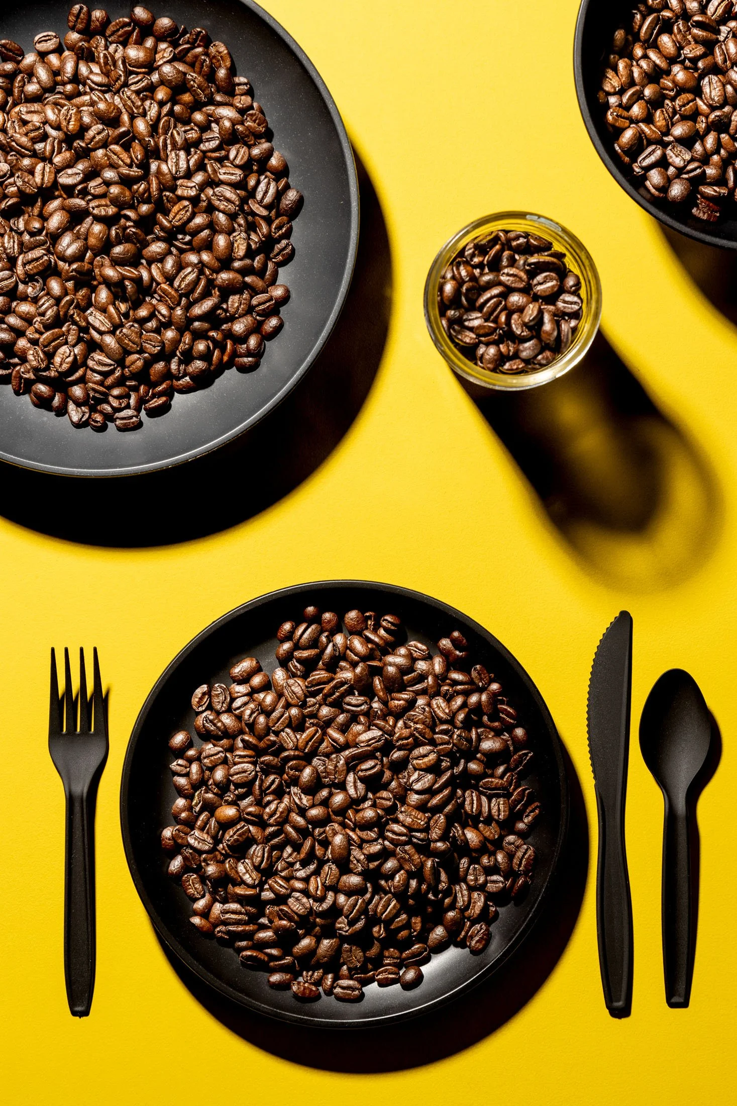 Coffee beans concept art image color pop bold graphic geometric