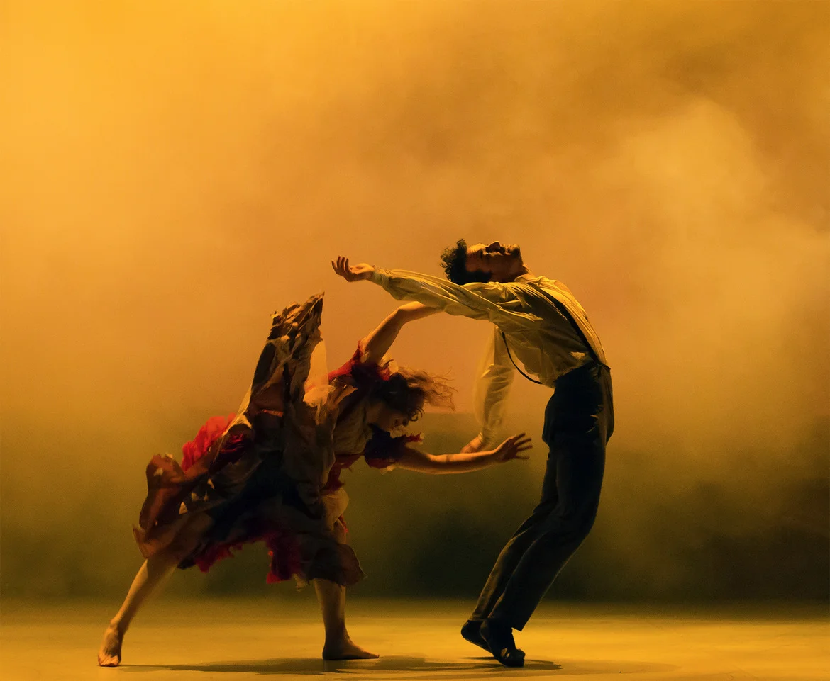 Victoria Sibson as Bertha Mason and Javier Torres as Edward Rochester in Cathy Marston's Jane Eyre. Photo Emma Kauldhar