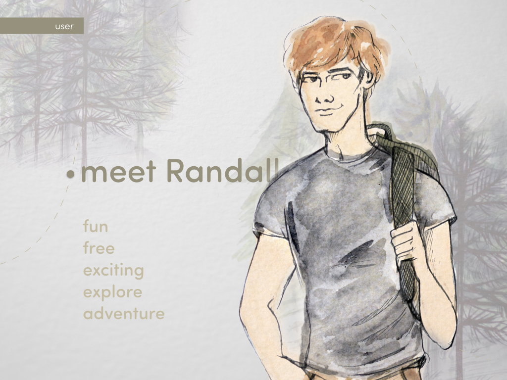 Randall wants to go hiking but his friends leaves for Las Vegas on that weekend. He downloaded uterra. 