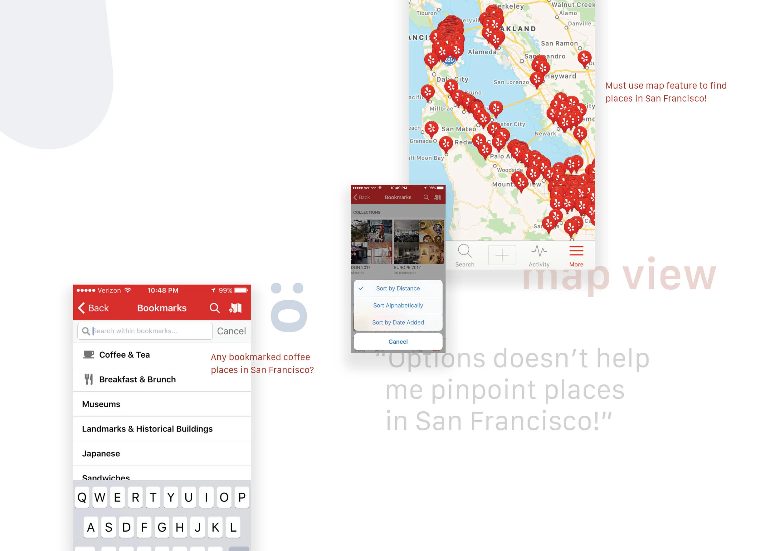 Could not search based on location within many bookmarks