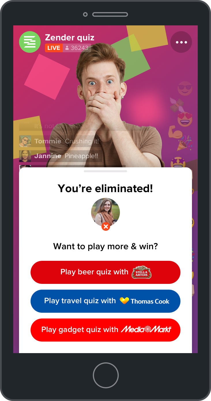 Sponsored bonus rounds after giving a wrong answer